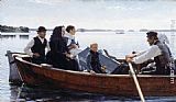 Albert Edelfelt A Child's Funeral painting